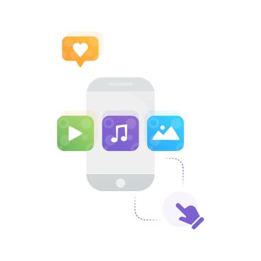 mobil uygulama simgesi. Düz renk. vektör