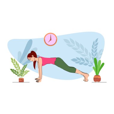 Sabahları yoga yapan kadın.