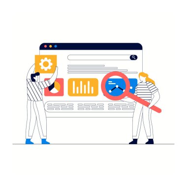 İş ve pazarlama vektör kavramı. düz biçim illüstrasyonu.