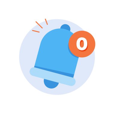 Alarm çanı simgesi. Vektör düz çizimi izole edildi.