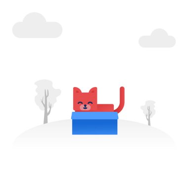 Yerde oturan kedinin vektör çizimi