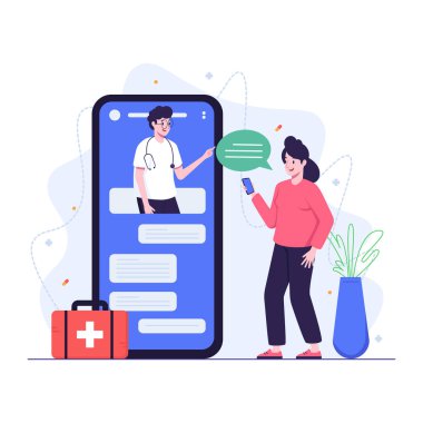 çevrimiçi sohbet kavramı düz illüstrasyon tasarımı