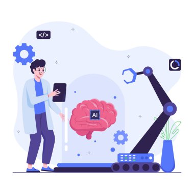 ai zekası soyut konsept vektör çizimi.