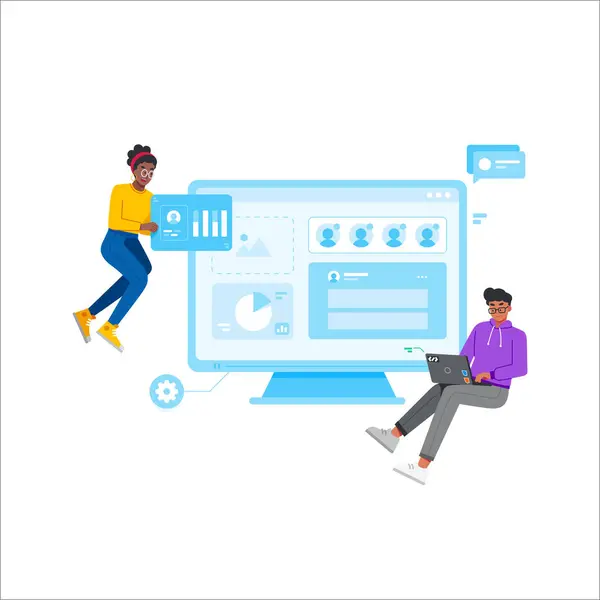Web tasarımı, web sitesi ve mobil geliştirme için düz illüstrasyon kavramı.