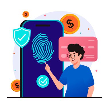 Cep telefonu ödemesi. vektör illüstrasyonu