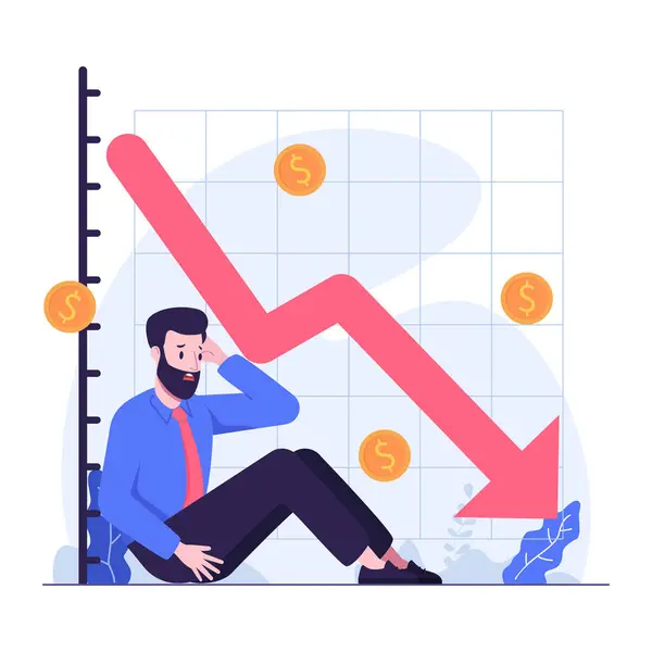 İşadamı masada elinde ok ve grafiği olan bir hesap makinesiyle oturuyor..