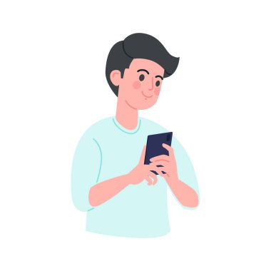 Sosyal medyada akıllı telefon kullanan adam