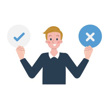 İşaretleme simgesi olan adam, düz stil