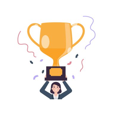 Elinde kupa ve bir fincan kahveyle iş adamı