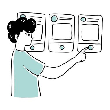 Elinde ok olan akıllı telefonlu bir adam.