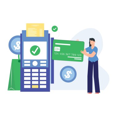 çevrimiçi ödeme vektörü illüstrasyonu.