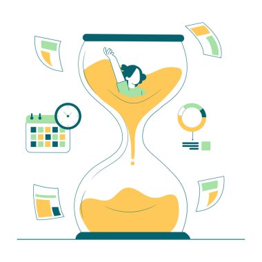 Zaman yönetimi düz kompozisyon