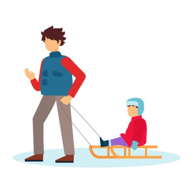 Kışın kayak yapan genç çift