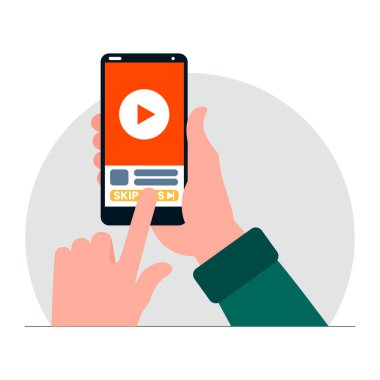 akıllı telefon vektör illüstrasyon tasarımı ile video oynatıcı