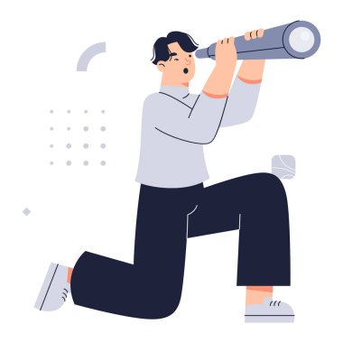 Dambılı genç bir adamın vektör çizimi. Spor, fitness, sağlıklı yaşam tarzı. Spor yaşam tarzı. modern düz vektör illüstrasyonu