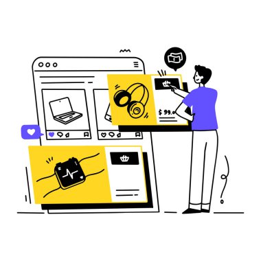 çevrimiçi servis soyut konsept vektör çizimleri.