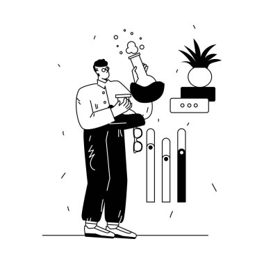 Şampanya kadehli siyah şapkalı genç adam.