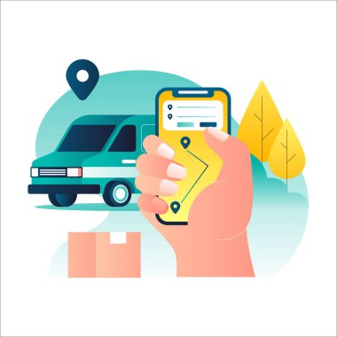 akıllı telefon ve mobil vektör illüstrasyon tasarımı ile servis