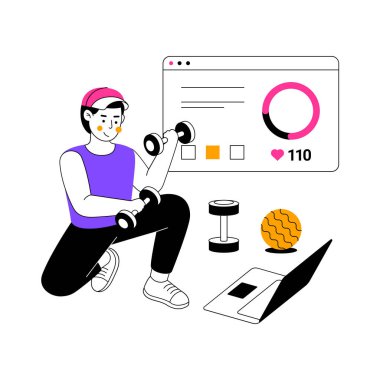 Fitness eğitimi soyut konsept vektör çizimi.