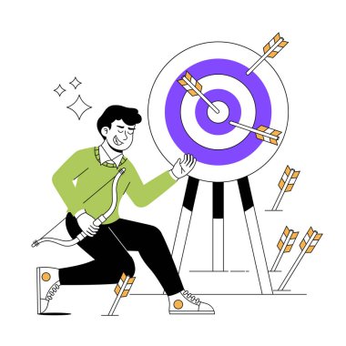 Hedef ve dart atmayı hedefleyen iş adamı