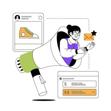 çevrimiçi alışveriş kavramı, vektör illüstrasyonu