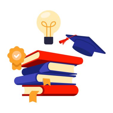 Kitap ve mezuniyet şapka