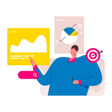 Dizüstü bilgisayarı ve büyüteçle iş adamı