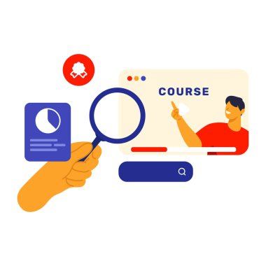 çevrimiçi kurs soyut konsept vektör çizimi.
