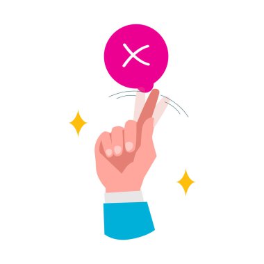 düz el tasarımı Tamam jest gösteren