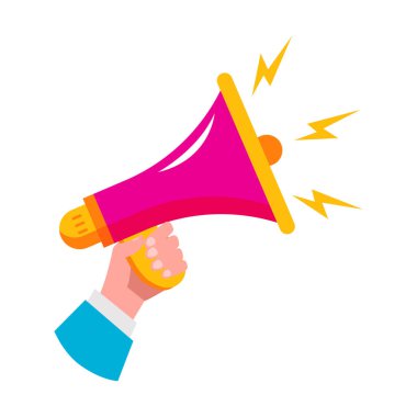 Megafon ikonu vektör illüstrasyonu