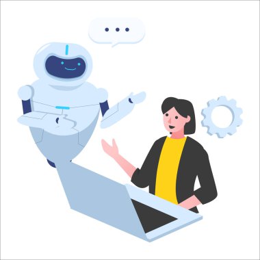 İş konsepti. Düz bir tasarımın vektör çizimi. Ofiste bir işadamı var..