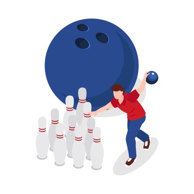 bowling ve bovling topu oynayan adam