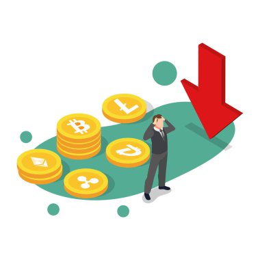 İş adamıyla kripto para birimi bitcoin madenciliği