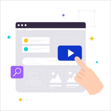 Video oynatıcı simgesinin vektör illüstrasyon tasarımı