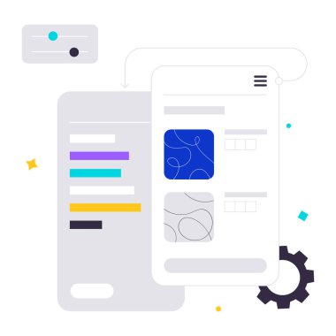 mobil uygulama için mobil uygulama. düz biçim.