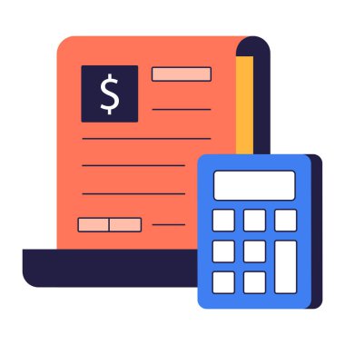 hesap makinesi düz simge vektör çizim.