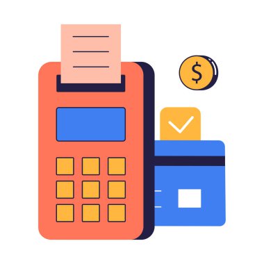 Ödeme makinesi vektör çizimi tasarımı ile kredi kartı