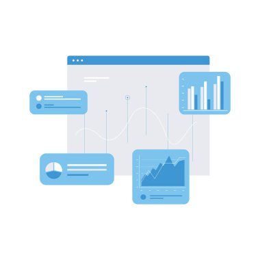 3 boyutlu kağıt ve diyagramı olan vektör bilgi tasarımı kavramı