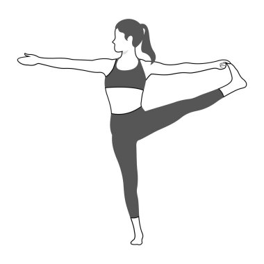 Kadın yoga beyaz arkaplan vektör illüstrasyon tasarımı pozu