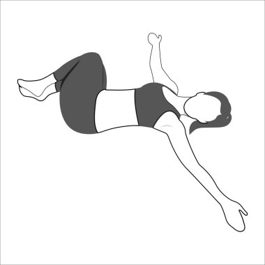 Egzersiz yapan kız, tasarımınız için çizim yapan kız.