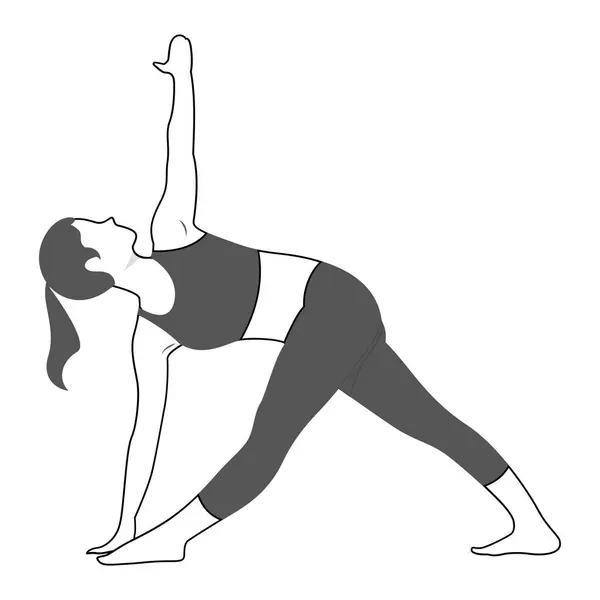 yoga kadını siyah poz verdi.