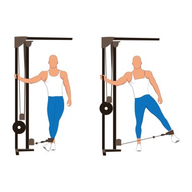 Adam ağırlık egzersizi yapıyor.