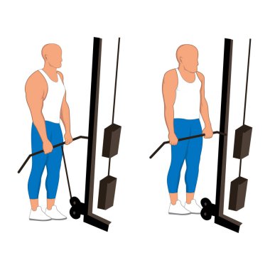 Beyaz arka planda egzersiz yapan adam