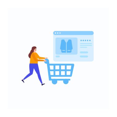 Laptop ve akıllı telefon vektörlü alışveriş arabası