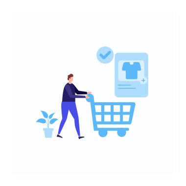 İnternetten alışveriş. Vektör çizimi. düz dizayn