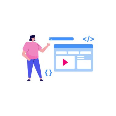 Seo optimizasyonunun vektör illüstrasyon kavramı.