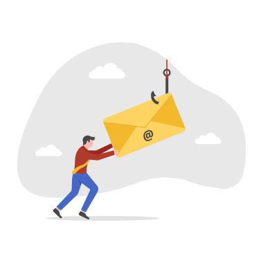 Ofisinde postaları olan bir iş adamı. vektör illüstrasyonu