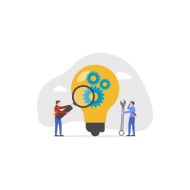 İş ve teknoloji kavramının vektör tasarımı