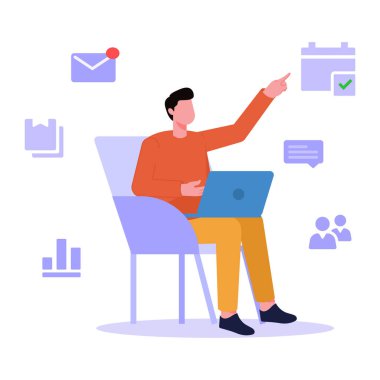 Dizüstü bilgisayardaki iş adamı