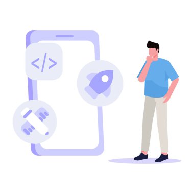 Sosyal medyada akıllı telefon kullanan genç adam